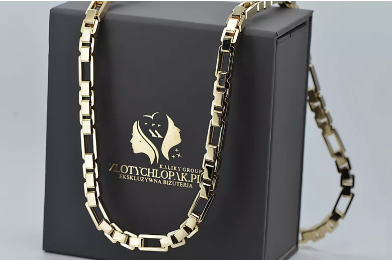 Žlutá 14k zlatá jedinečná kotva pevný řetěz nový model vynikající! cc044y