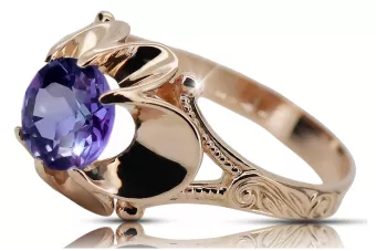 Alexandrite Original Vintage 14K Rose Gold Ring Vintage style vrc377r