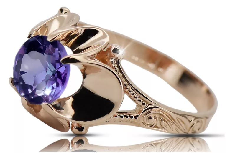 Alexandrite Original Vintage 14K Rose oro anillo estilo vintage vrc377r
