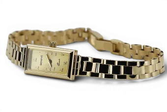 Galben 14k 585 de aur frumos doamnă geneve ceas lw124y