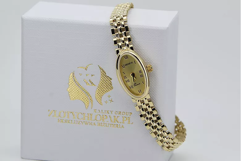 Gold Damenuhr ★ zlotychlop.pl ★ Gold Reinheit 585 333 Niedriger Preis!