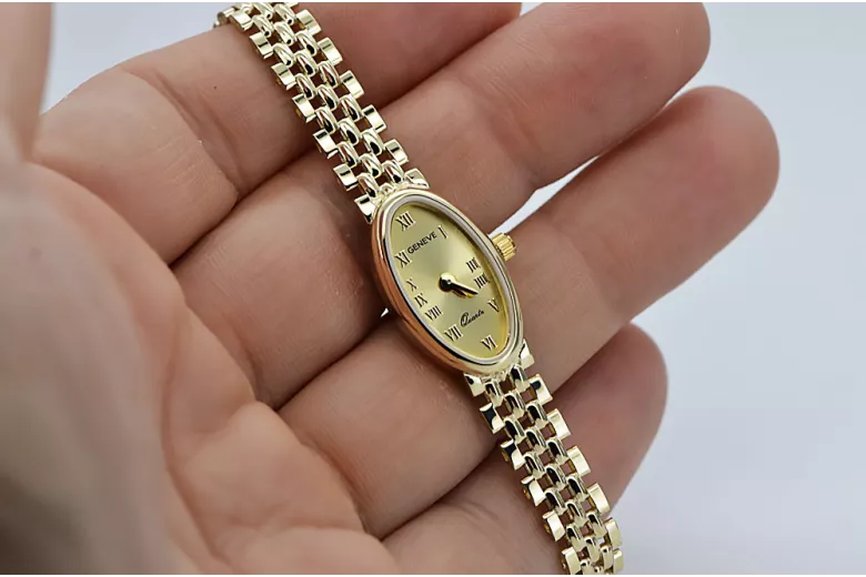 Gold Damenuhr ★ zlotychlop.pl ★ Gold Reinheit 585 333 Niedriger Preis!