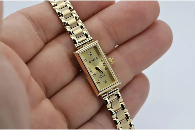Gold Damenuhr ★ zlotychlop.pl ★ Gold Reinheit 585 333 Niedriger Preis!