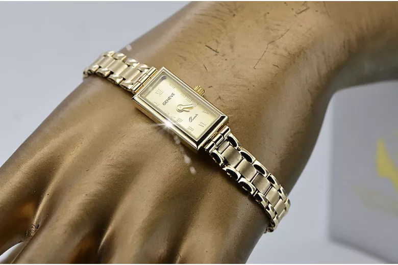 Gold Damenuhr ★ zlotychlop.pl ★ Gold Reinheit 585 333 Niedriger Preis!