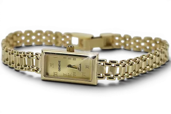 Yellow 14k 585 gold beautiful lady Geneve watch lw131y