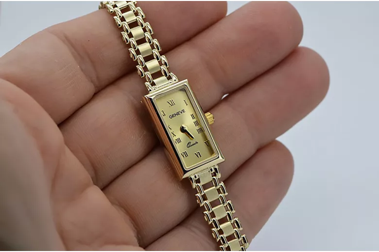 Gold Damenuhr ★ zlotychlop.pl ★ Gold Reinheit 585 333 Niedriger Preis!