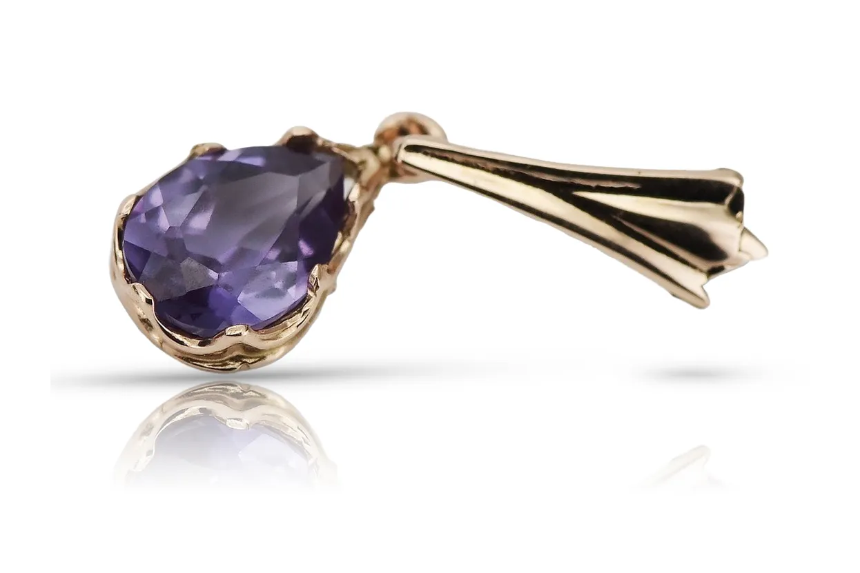 Rus sovietic a crescut 14k 585 aur alexandrit rubin smarald safir zircon ... pandantiv vpc012