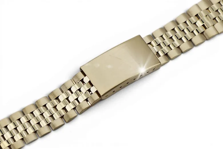 Yellow 14k gold man's Rolex style watch bracelet mbw023y