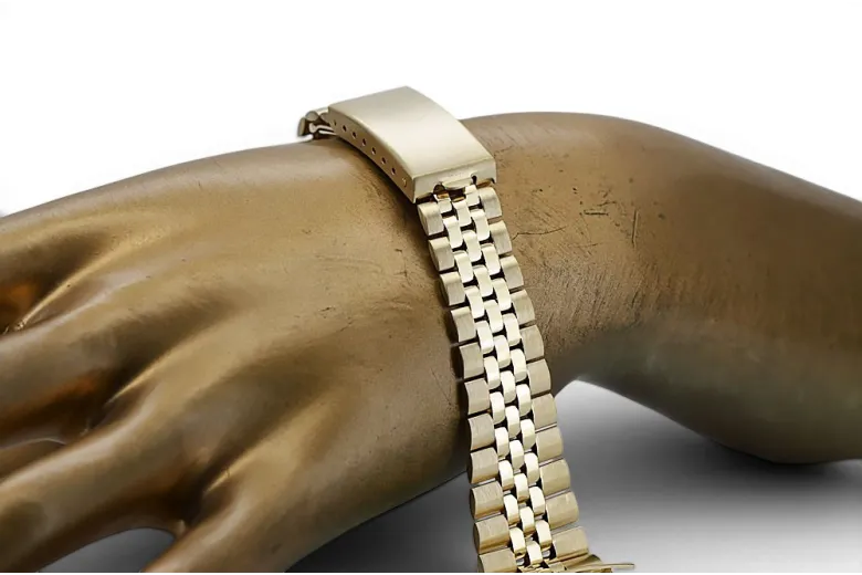 Yellow 14k gold man's Rolex style watch bracelet mbw023y