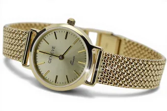 Žltá 14k 585 Gold Lady Ward Watch Geneve LW118Y & LBW003Y