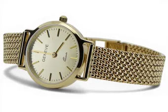 Złoty zegarek z bransoletą damską 14k Geneve lw118y&lbw003y