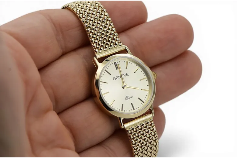 Gold men's watch Geneve ★ zlotychlopak.pl ★ Gold purity 585 333 Low Price!