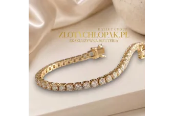 Žlutá 14k zlatá zircons tenis náramek tbc002y