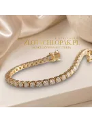 Yellow 14k gold zircons tennis bracelet tbc002y