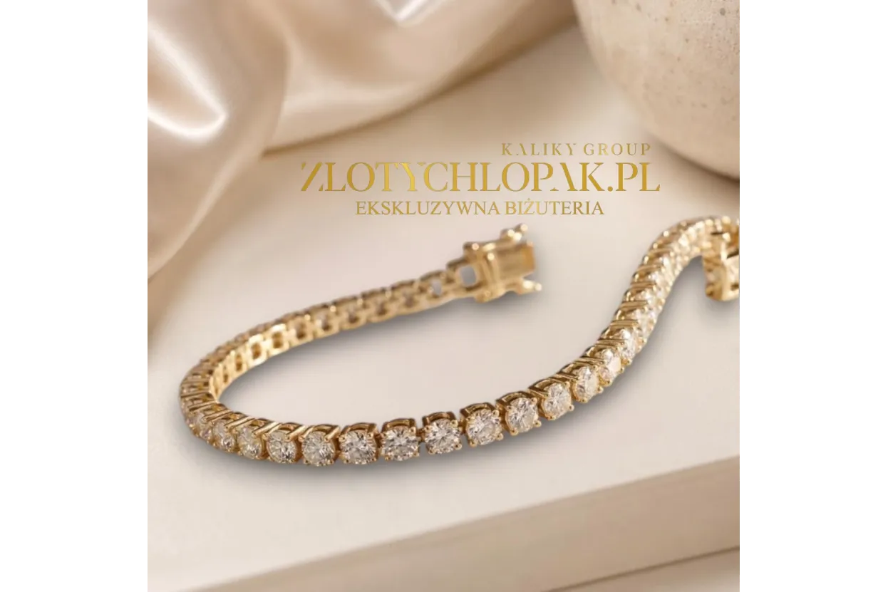 Жовтий 14k Золотий циркон Теннісний браслет TBC002Y
