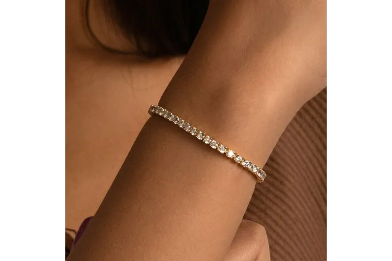 Yellow 14k gold zircons tennis bracelet tbc002y