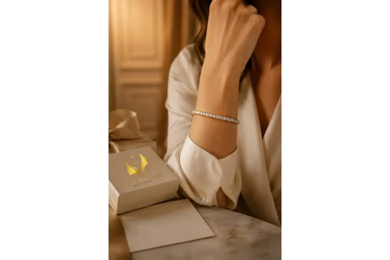 Жовтий 14k Золотий циркон Теннісний браслет TBC002Y