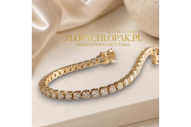 Yellow 14k gold lab created diamonds tennis bracelet tbld002y