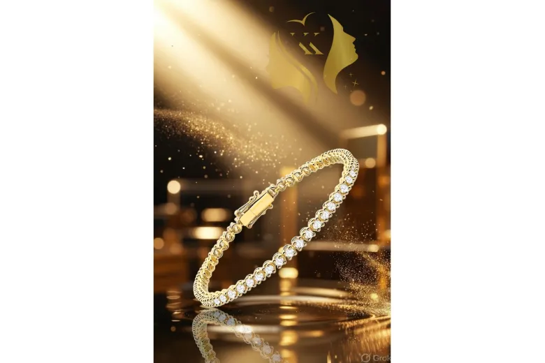 Yellow 14k gold zircons tennis bracelet tbc002y