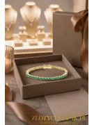 Yellow 14k gold emerald stones tennis bracelet tbc002y