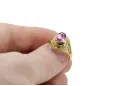 Yellow 14k gold Amethyst ring vrc012y-am Vintage style Art Deco Russian Soviet USSR style