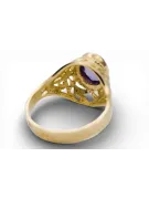 Yellow 14k gold Alexandrite ring vrc012y-ax Vintage Art Deco USSR Soviet Russian style