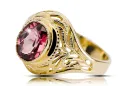 Anneau Ruby Or jaune 14 carats Bijoux vintage vrc012y-rb Art Deco Bijoux de l’URSS, style russe