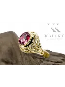 Anneau Ruby Or jaune 14 carats Bijoux vintage vrc012y-rb Art Deco Bijoux de l’URSS, style russe
