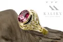 Ruby 14k žlté zlato Ring Vintage vrc012y-rb Art Deco