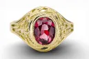 Ruby 14k žlté zlato Ring Vintage vrc012y-rb Art Deco