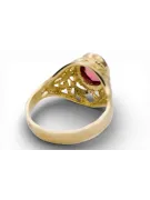 Ruby 14k žlté zlato Ring Vintage vrc012y-rb Art Deco