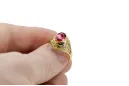 Ruby 14k žlté zlato Ring Vintage vrc012y-rb Art Deco