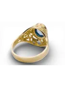 Stil Vintage Inel Aquamarine Aur galben 14K vrc012y-aq Art Deco Stil rusesc sovietic URSS