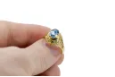 Yellow 14k gold Aquamarine ring vrc012y-aq Vintage Jewelry Art Deco Russian Soviet USSR jewelry style