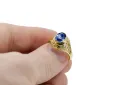 Inel Sapphire Aur galben 14K Vintage Craft vrc012y-sp Art Deco Stil sovietic rusesc URSS