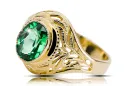 Emerald 14-ка/желтое золото Кольцо Винтаж стиль vrc012y-em Art Deco СССР советский русский стиль