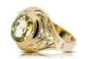 Yellow 14k gold Yellow Peridot ring vrc012y-yp Vintage Jewelry Art Deco USSR jewelry, Russian style