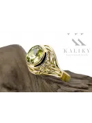 Yellow Peridot 14k žlté zlato Ring Vintage vrc012y-yp Art Deco