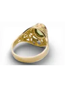 Yellow 14k gold Yellow Peridot ring vrc012y-yp Vintage Jewelry Art Deco USSR jewelry, Russian style