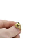 Ring Yellow Peridot 14 Karat Gelbgold Vintage Stil vrc012y-yp Art Deco Russischer UdSSR sowjetischer Stil