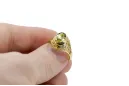 14k κίτρινο χρυσό Yellow Peridot Ring Vintage style vrc012y-yp Art Deco