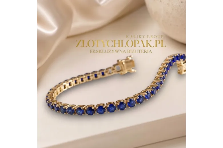 Gelb 14k Gold Saphirsteine Tennis Armband TBC002Y