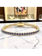 Bracelet de tennis en saphir de saphir en or jaune 14k TBC002Y
