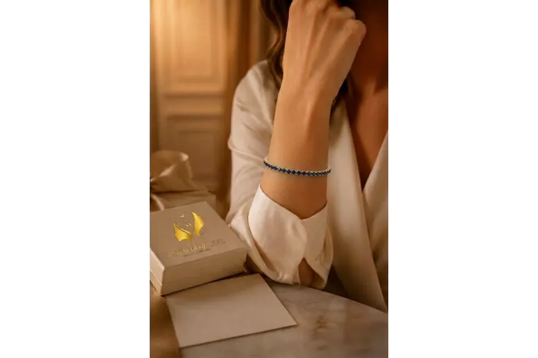 Yellow 14k gold sapphire stones tennis bracelet tbc002y