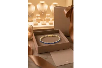 الأصفر 14k الذهب الياقوت الحجارة التنس سوار TBC002Y