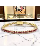 الأصفر 14K الذهب روبي الحجارة التنس سوار TBC002Y