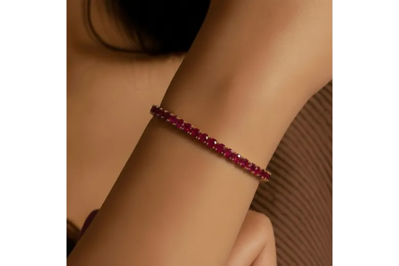 Žltá 14K zlata Ruby kamene tenisový náramok TBC002Y