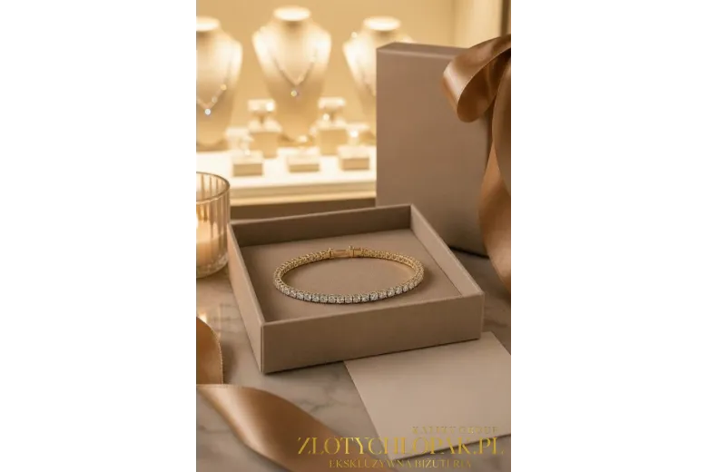 Κίτρινο 14Κ χρυσό ρουμπίνι πέτρες τένις βραχιόλι TBC002Y
