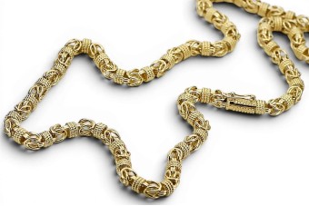 Χρυσό αλυσίδα 14k 585 Βασιλικό Βυζαντινό full cc009y