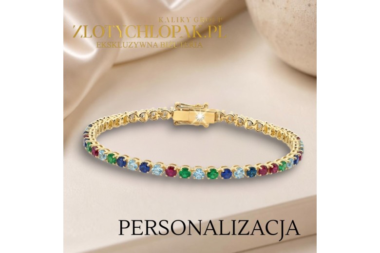 Galben de 14k de aur de aur brățară de tenis TBC002Y